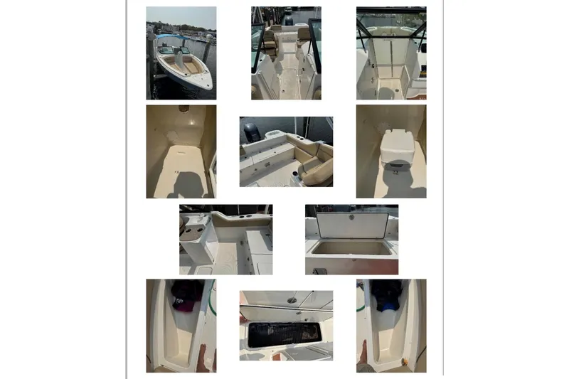 Slide: The Image of 2018 NauticStar 2302 Legacy Dual Console boat interior and exterior collage. - 2