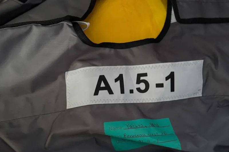 Slide: The Image of Sail labeled "A1.5-1" for 2023 Beneteau First 36 yacht. - 105