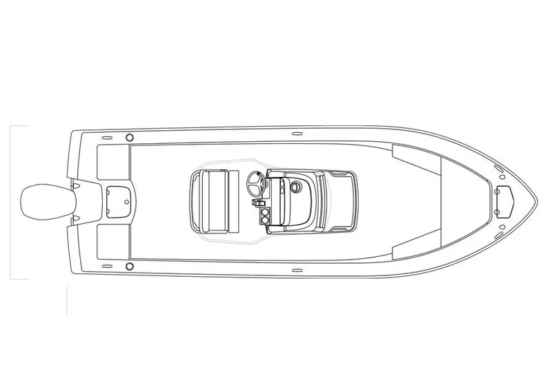 Slide: The Image of Manufacturer Provided Image: Top view schematic of 2019 Everglades 243 Center Console boat. - 15