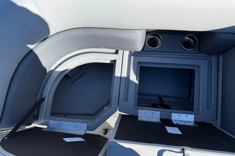Slide: The Image of 2026 Bentley Pontoons Legacy 200 Cruise XL interior storage compartments. - 11