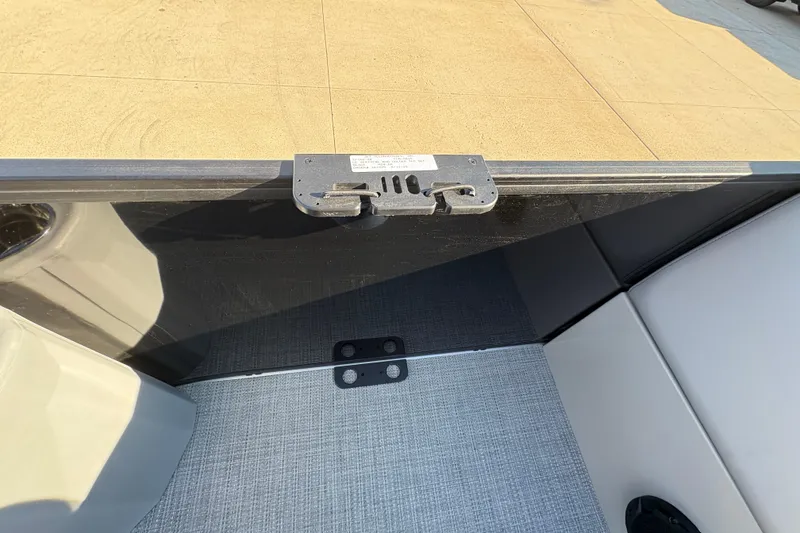 Slide: The Image of 2026 Bentley Pontoons Fish 220 FWD CW interior detail, showcasing seating and flooring. - 14