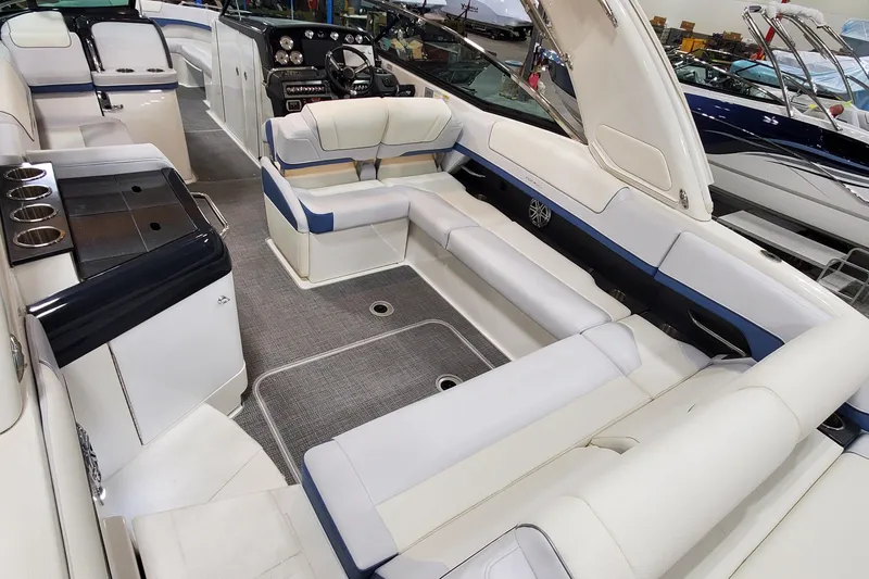 Slide: The Image of 2020 Formula 310 Bowrider interior with luxurious seating and modern amenities. - 10