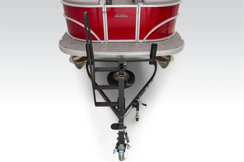 Slide: The Image of Manufacturer Provided Image: 2026 Sun Tracker Party Barge 22 DLX pontoon boat with trailer, rear view. - 38