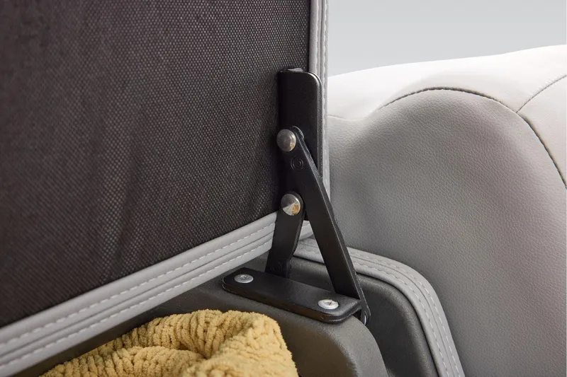 Slide: The Image of Manufacturer Provided Image: Close-up of Sun Tracker Party Barge 22 DLX 2026 seat hinge detail. - 69