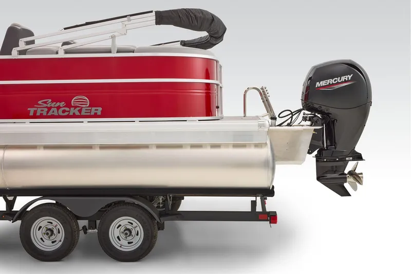 Slide: The Image of Manufacturer Provided Image: 2026 Sun Tracker Party Barge 22 DLX pontoon boat with Mercury outboard motor. - 81