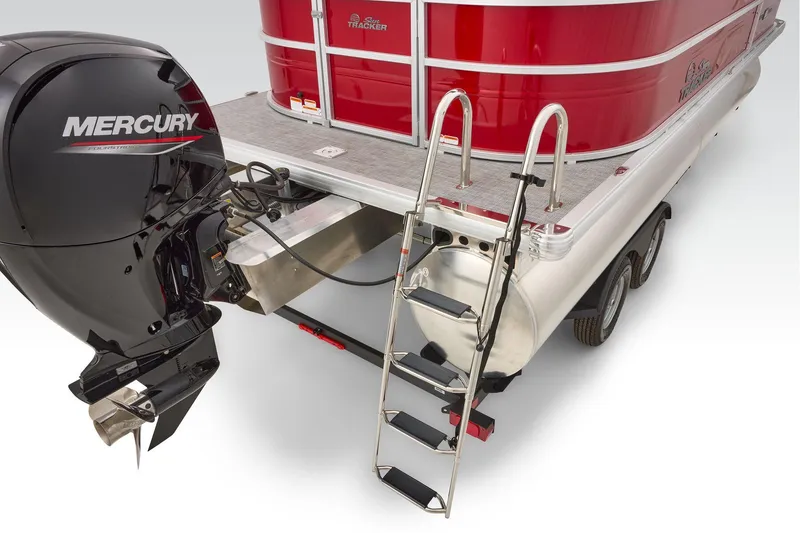 Slide: The Image of Manufacturer Provided Image: 2026 Sun Tracker Party Barge 22 DLX with Mercury outboard motor and boarding ladder. - 83