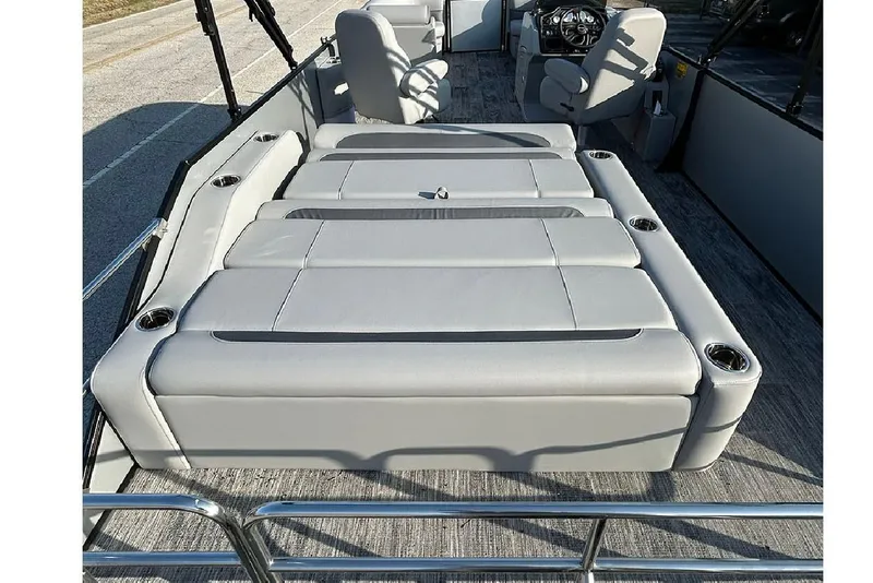 Slide: The Image of 2026 Bentley Pontoons Legacy 243 Swingback with spacious seating and modern design. - 13