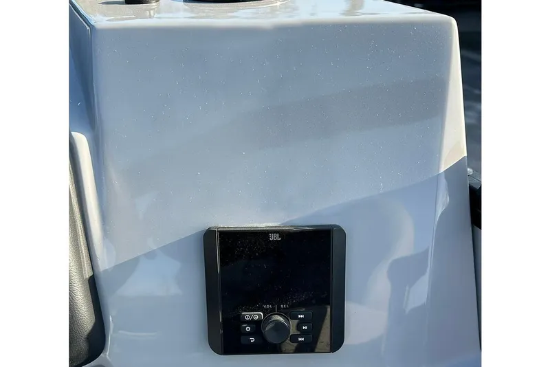 Slide: The Image of Control panel of 2026 Bentley Pontoons Legacy 243 Swingback with JBL audio system. - 18