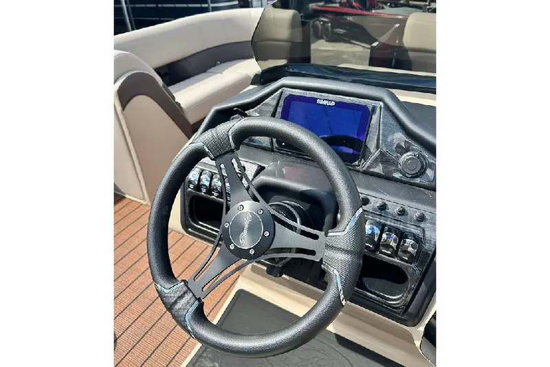 Slide: The Image of Steering wheel and dashboard of 2026 Bentley Pontoons 223 Elite Swingback DC. - 17