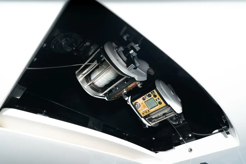 Slide: The Image of Fishing reel mechanism on 2025 Viking 90 Convertible yacht. - 15