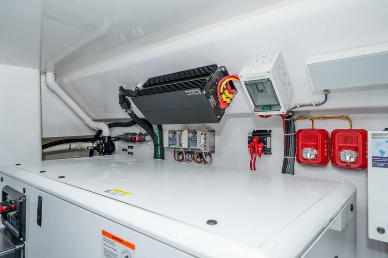 Slide: The Image of Electrical system in 2025 Viking 90 Convertible yacht engine room. - 92