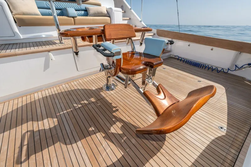 Slide: The Image of Luxury fishing chair on 2025 Viking 90 Convertible yacht deck. - 95