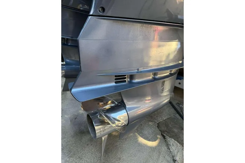 Slide: The Image of Close-up of a 2022 Contender 35 ST boat engine component. - 19