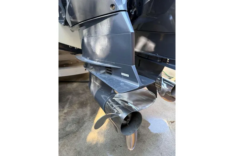 Slide: The Image of 2022 Contender 35 ST boat propeller and engine detail. - 26