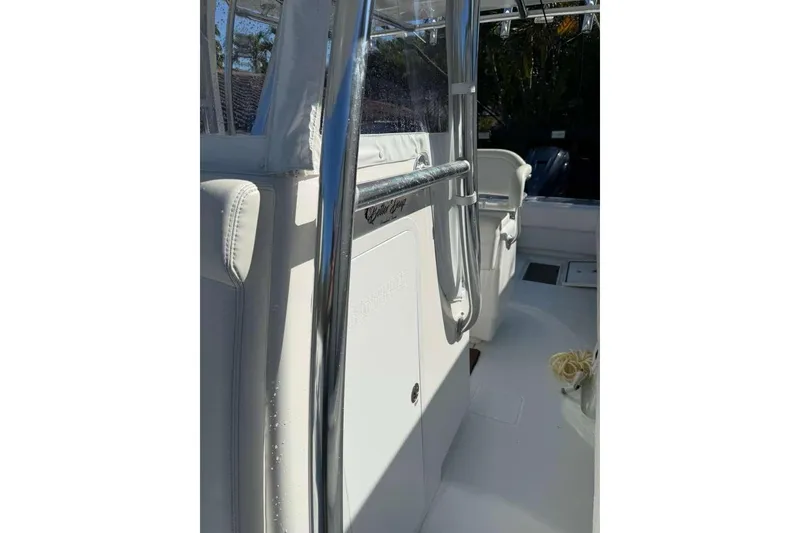 Slide: The Image of 2022 Contender 35 ST boat interior with sleek design and stainless steel features. - 47