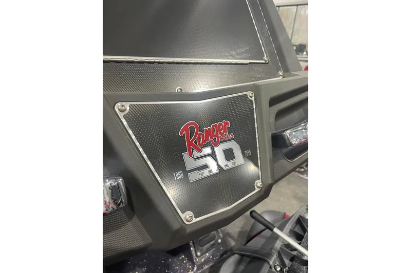 Slide: The Image of Dashboard of a 2018 Ranger Z521L boat with logo and controls. - 12