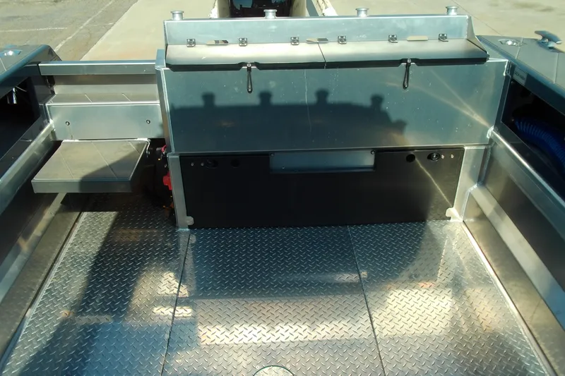 Slide: The Image of 2025 Stabicraft 2250 Ultra Centrecab interior with diamond plate flooring. - 15