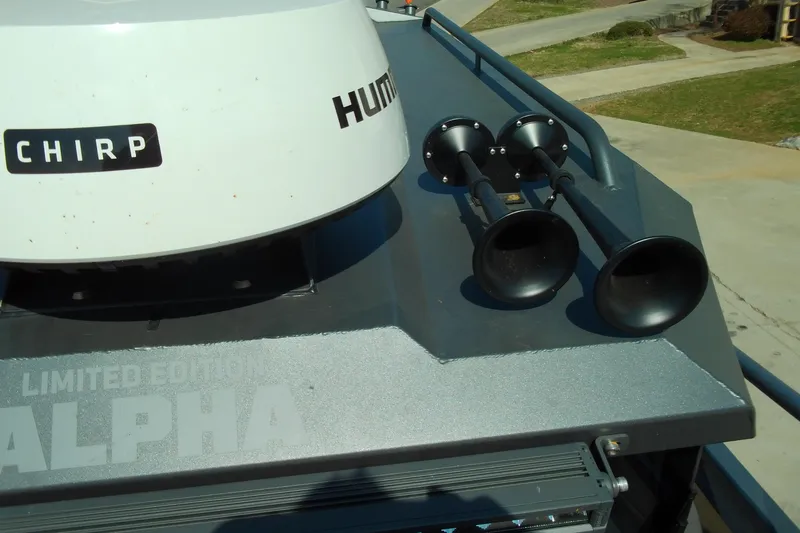 Slide: The Image of 2025 Stabicraft 2250 Ultra Centrecab with radar and dual horns on deck. - 21