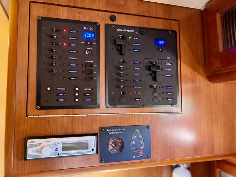 Slide: The Image of Electrical control panel on 2016 Marlow Pilot 31 Pilot boat. - 31