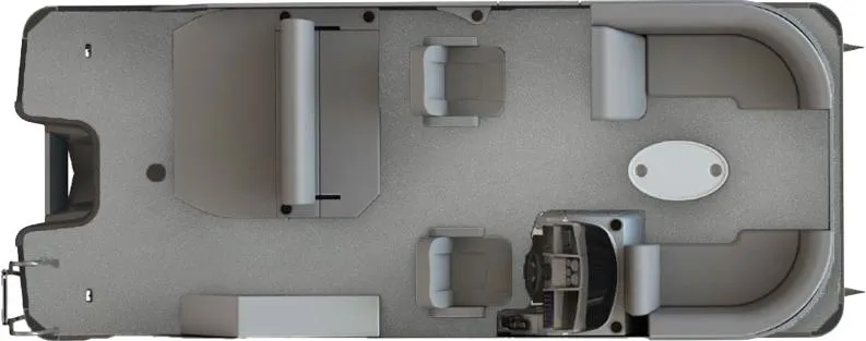 Slide: The Image of Top-down view of Sylvan MIRAGE X1 CLZ DH 2026 pontoon boat layout. - 4