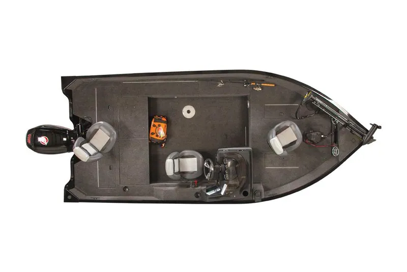 Slide: The Image of Manufacturer Provided Image: 2023 Lowe Fishing Machine 1675 SC, top view, spacious layout with seating and storage. - 29