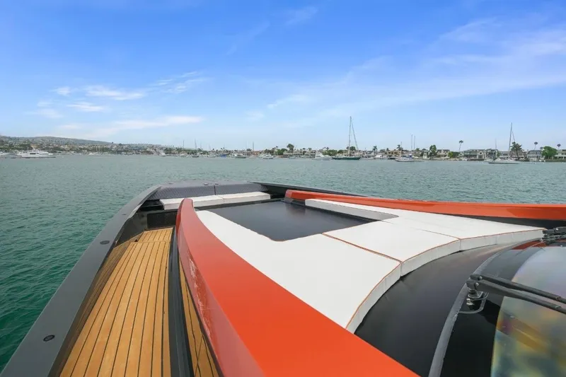 Slide: The Image of Luxurious 2025 Maori 64 yacht deck with scenic harbor view. - 18