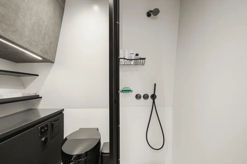 Slide: The Image of Modern bathroom in 2025 Maori 64 yacht with sleek fixtures and minimalist design. - 21