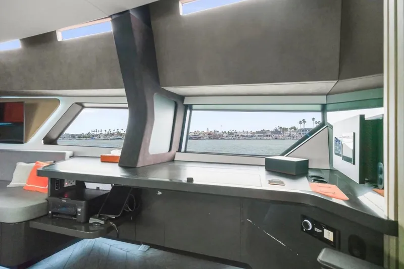 Slide: The Image of Modern interior of 2025 Maori 64 yacht with sleek design and panoramic windows. - 33