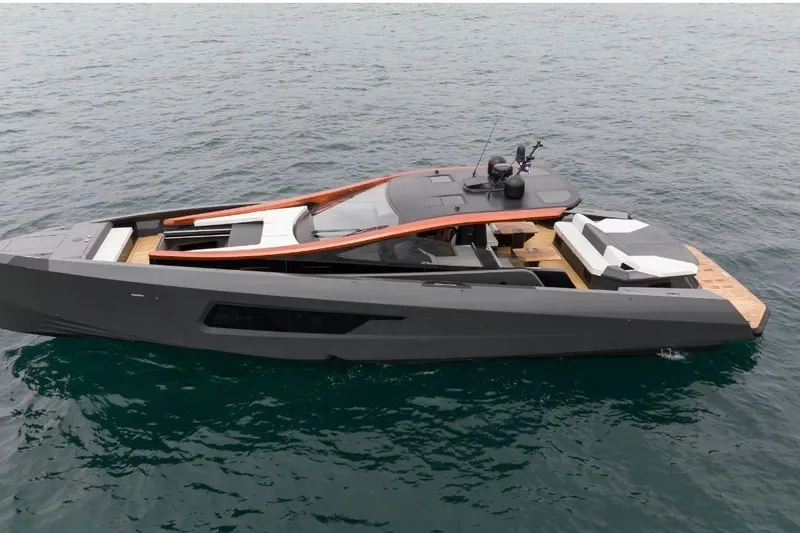 Slide: The Image of Luxury 2025 Maori 64 yacht on open water, sleek design and modern features. - 4