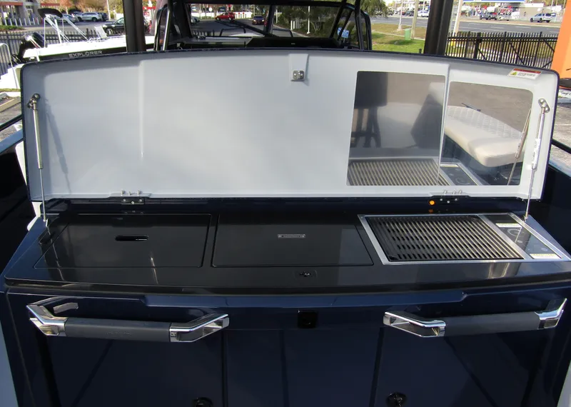 Slide: The Image of 2024 BRABUS Shadow 900 ST yacht kitchen area with sleek design and modern amenities. - 25