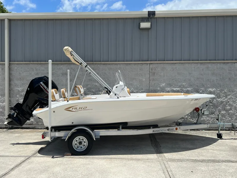 Slide: The Image of 2024 ALK2 Powerboats 18 CRS on trailer, side view. - 0