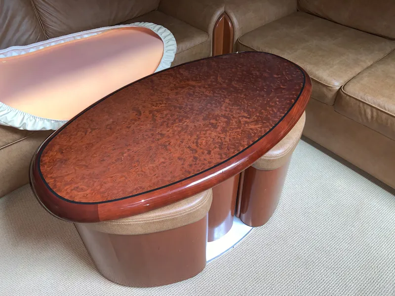 Slide: The Image of Luxurious wooden table in 2005 Sea Ray 500 Sundancer yacht interior. - 35