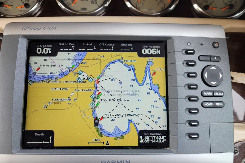 Slide: The Image of Garmin GPSmap 4208 displaying nautical chart on 2005 Chaparral Signature 310 boat. - 4