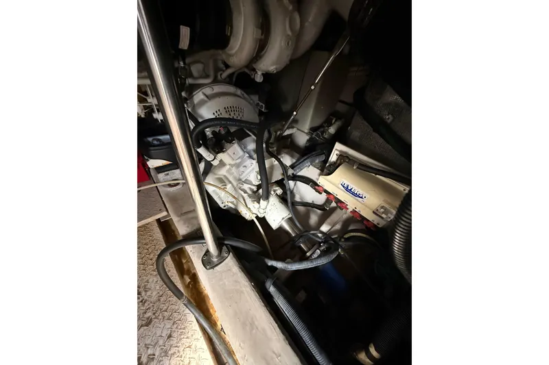 Slide: The Image of Engine compartment of a 2001 Sea Ray 560 Sedan Bridge yacht. - 38