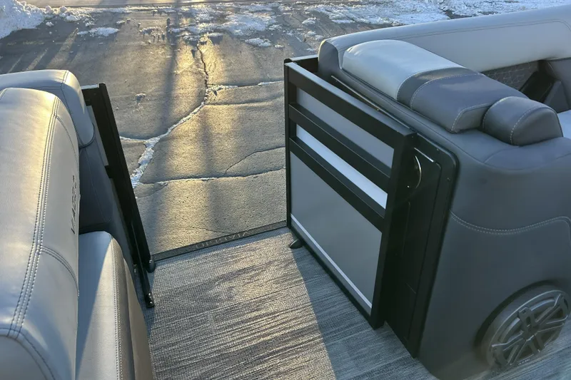 Slide: The Image of Interior of 2026 Viaggio Lago Z-B 22 boat with seating and storage. - 23