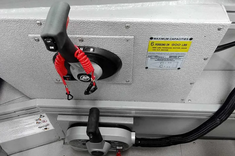 Slide: The Image of Control panel of 2026 Smoker Craft Phantom 20 X2 boat with capacity label. - 27