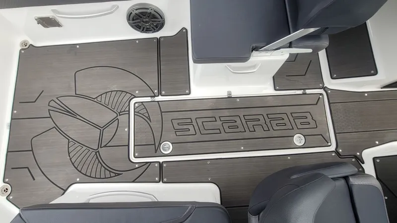 Slide: The Image of Interior of 2023 Scarab 285 ID with stylish flooring. - 11