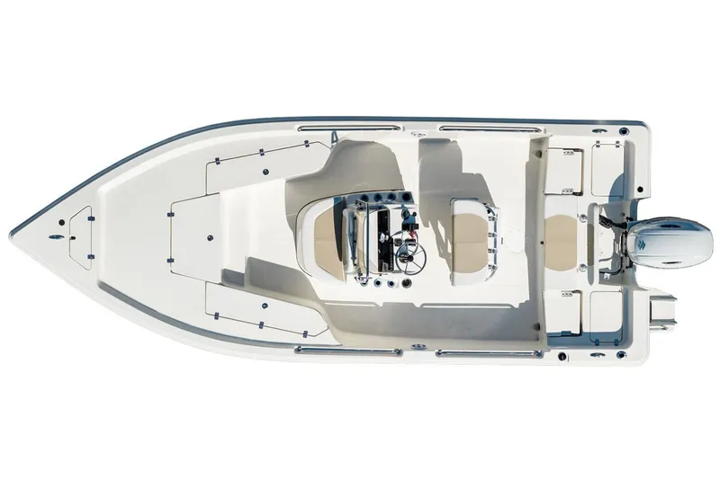 Slide: The Image of Manufacturer Provided Image: Top view of 2025 Bulls Bay 2200 XS boat, showcasing spacious deck and seating layout. - 4