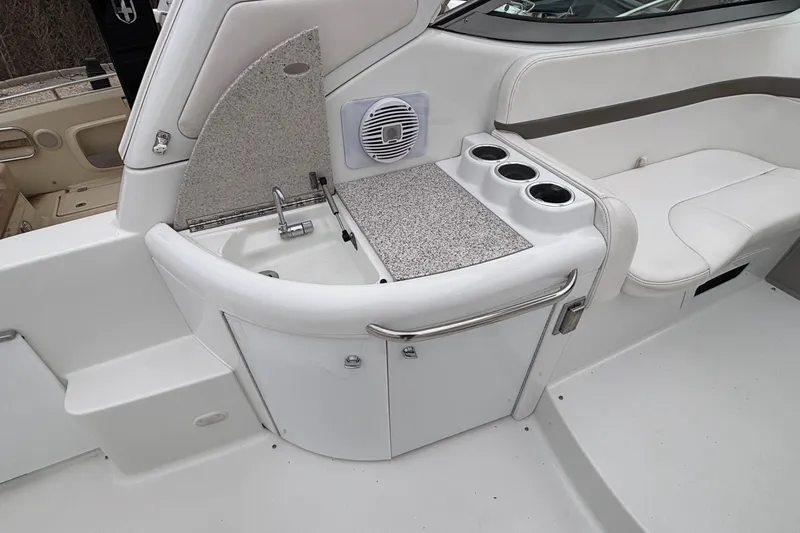 Slide: The Image of 2005 Formula 31 Performance Cruiser interior with sink and seating area. - 30