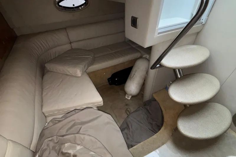 Slide: The Image of Interior of 2005 Formula 31 Performance Cruiser with beige seating and spiral staircase. - 41