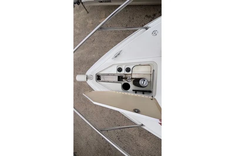Slide: The Image of 2005 Formula 31 Performance Cruiser bow with open storage compartment. - 46