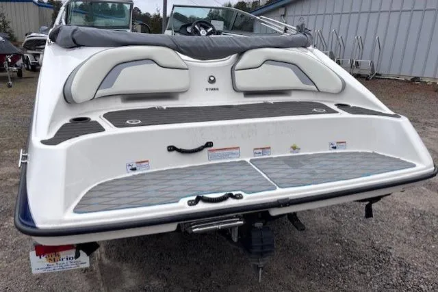 Slide: The Image of 2017 Yamaha Boats SX190, rear view, showcasing swim platform and seating. - 3