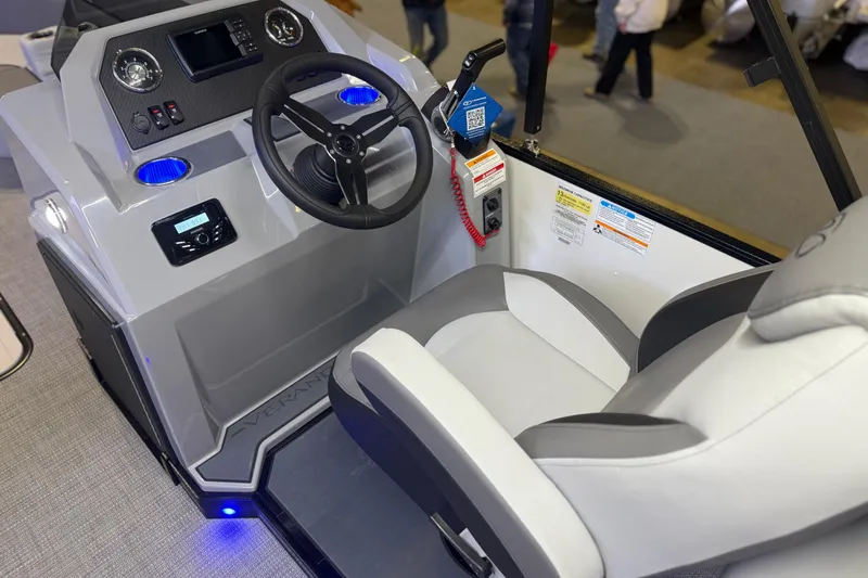 Slide: The Image of 2026 Veranda VS 22 RC boat cockpit with steering wheel and control panel. - 4
