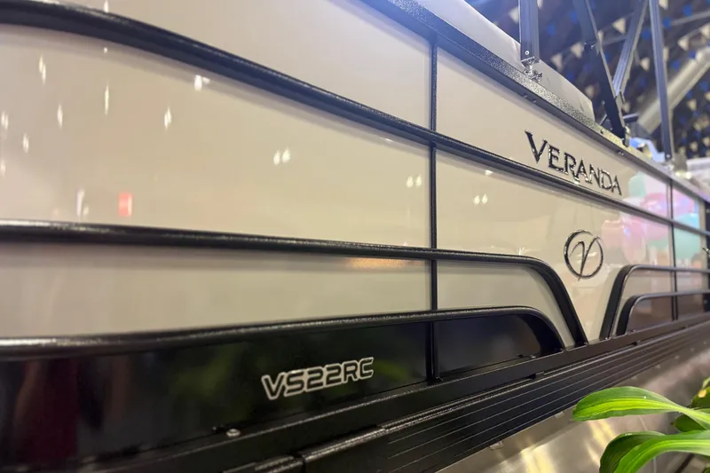 Slide: The Image of 2026 Veranda VS 22 RC boat side view with logo and model details. - 8