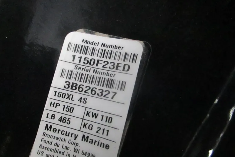 Slide: The Image of Label displaying model and serial numbers for Mercury Marine engine, 2025 Tahoe 200 S. - 5