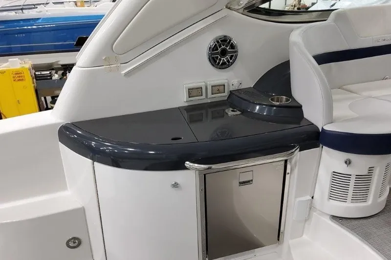 Slide: The Image of Interior of 2022 Formula 37 Performance Cruiser with seating and built-in amenities. - 13