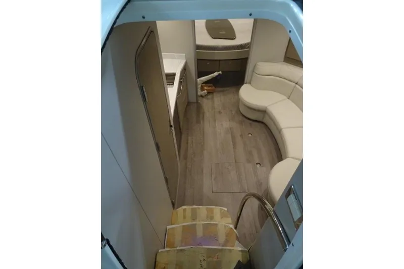 Slide: The Image of Interior of 2022 Formula 37 Performance Cruiser with modern seating and wood flooring. - 23