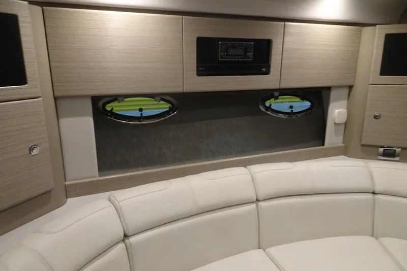 Slide: The Image of Interior of 2022 Formula 37 Performance Cruiser with modern seating and cabinetry. - 26