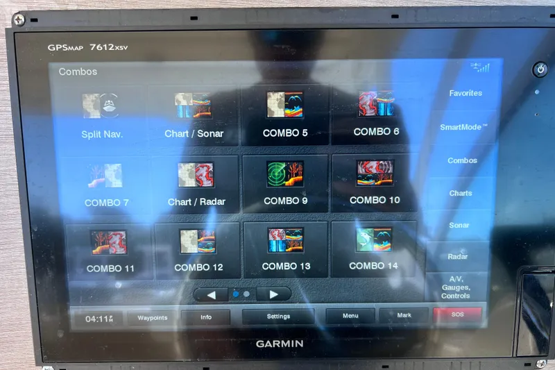 Slide: The Image of Garmin GPSMAP 7612xsv display on 2017 World Cat Glacier Bay Edition 2740 Dual Console boat. - 33