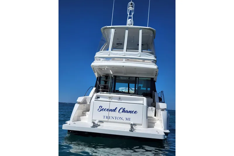 Slide: The Image of 2020 Tiara Yachts F44 Flybridge, "Second Chance," on water, Trenton, MI. - 14